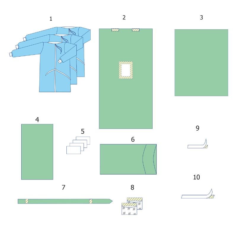 Комплект одягу та покриттів операційних для лапароскопії №7 Taipan-Pharm стерильний